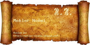 Mekler Noémi névjegykártya